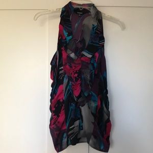 Express high neck ruffle tank